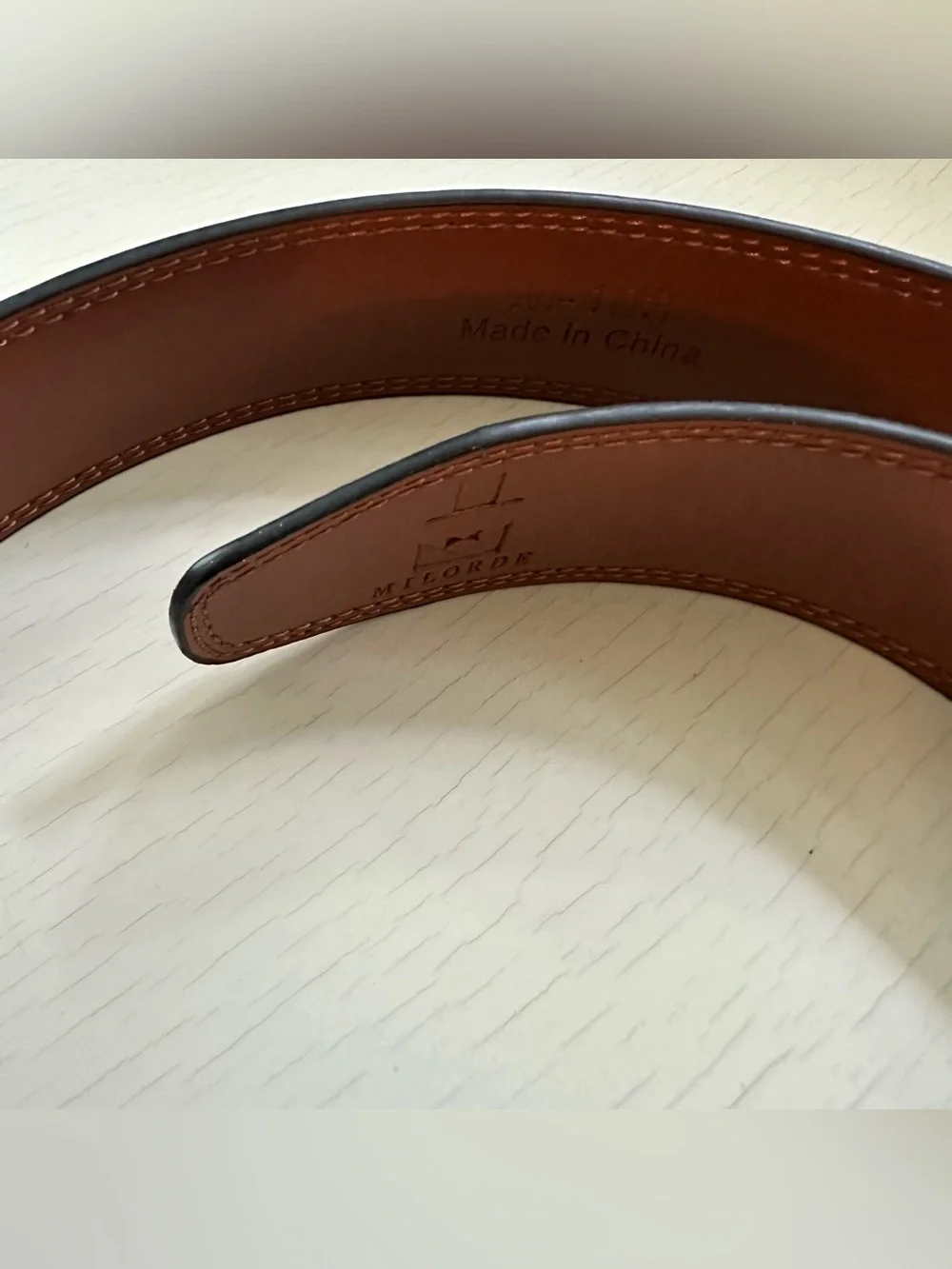 MILORDE Men's Leather Dress Belt 2~Pack Black/Brown Size 40